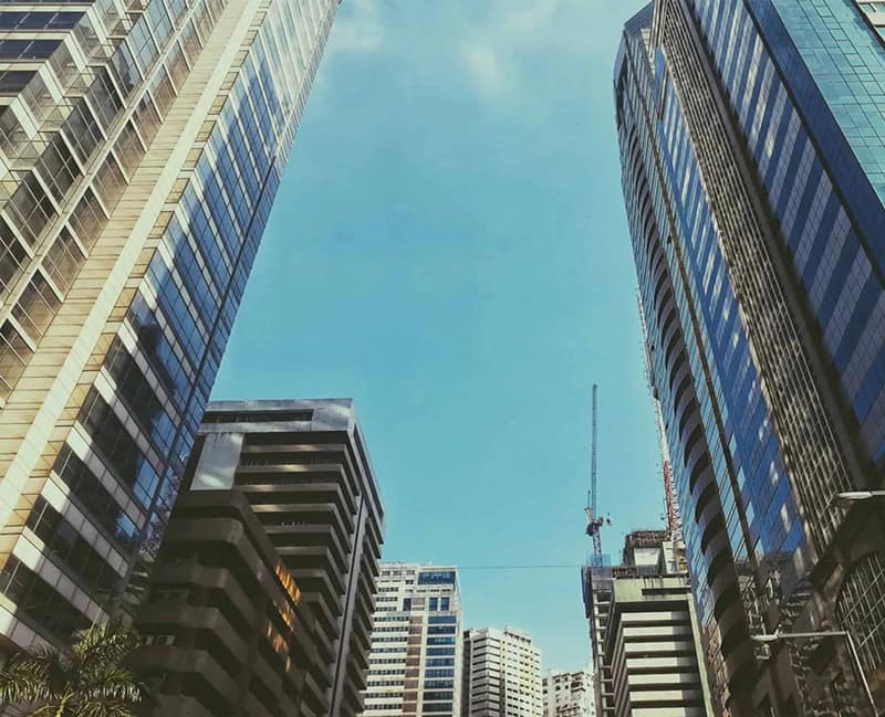 Skyscrapers in Ortigas Center, Pasig City in the Philippines.