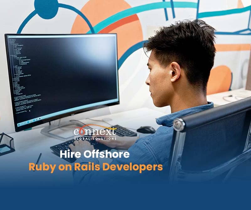 Hire Offshore Ruby on Rails Developers web developer coding using computer in office