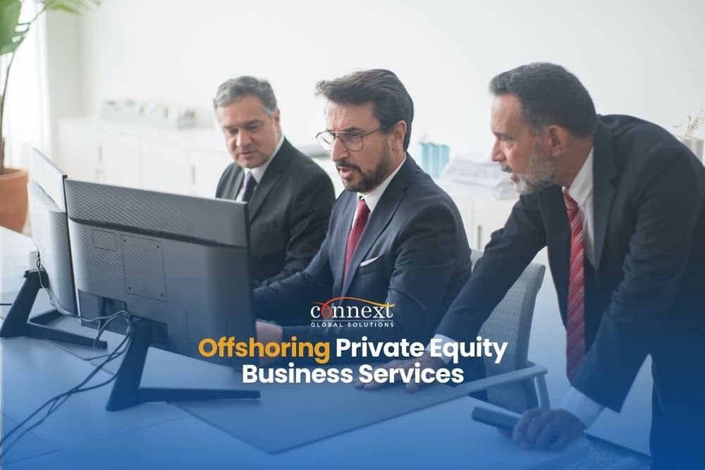 offshoring private equity business services three-men-in-black-suit-looking-at-computer-screen-8353776