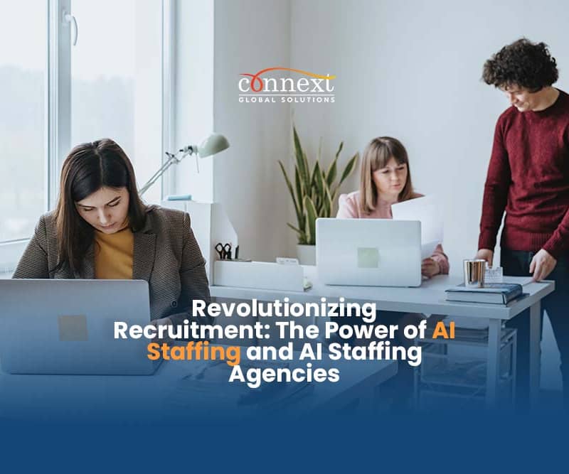 Revolutionizing-Recruitment-The-Power-of-AI-Staffing-and-AI-Staffing-Agencies-woman-in-corporate-office-attire-working-on-computer